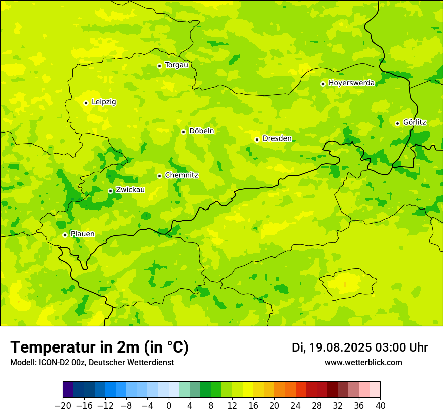 Modellkarten Temperatur