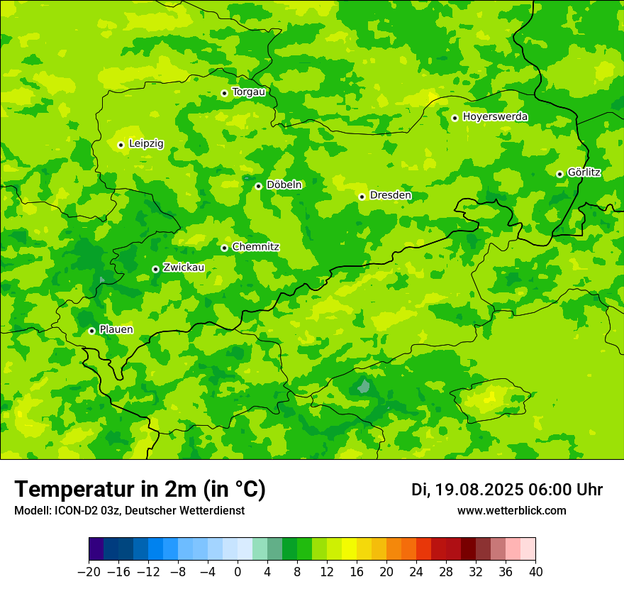Modellkarten Temperatur