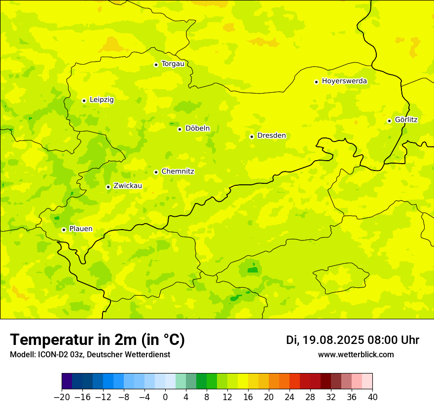 Modellkarten Temperatur