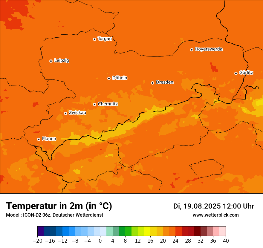 Modellkarten Temperatur
