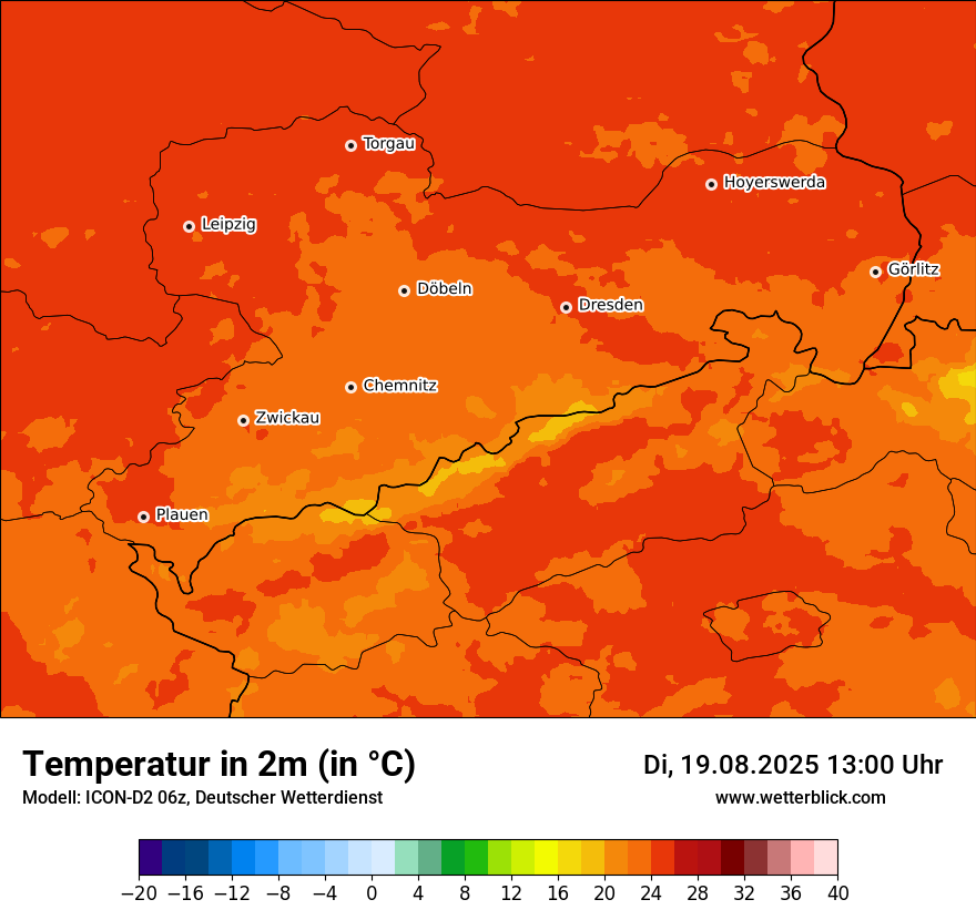 Modellkarten Temperatur