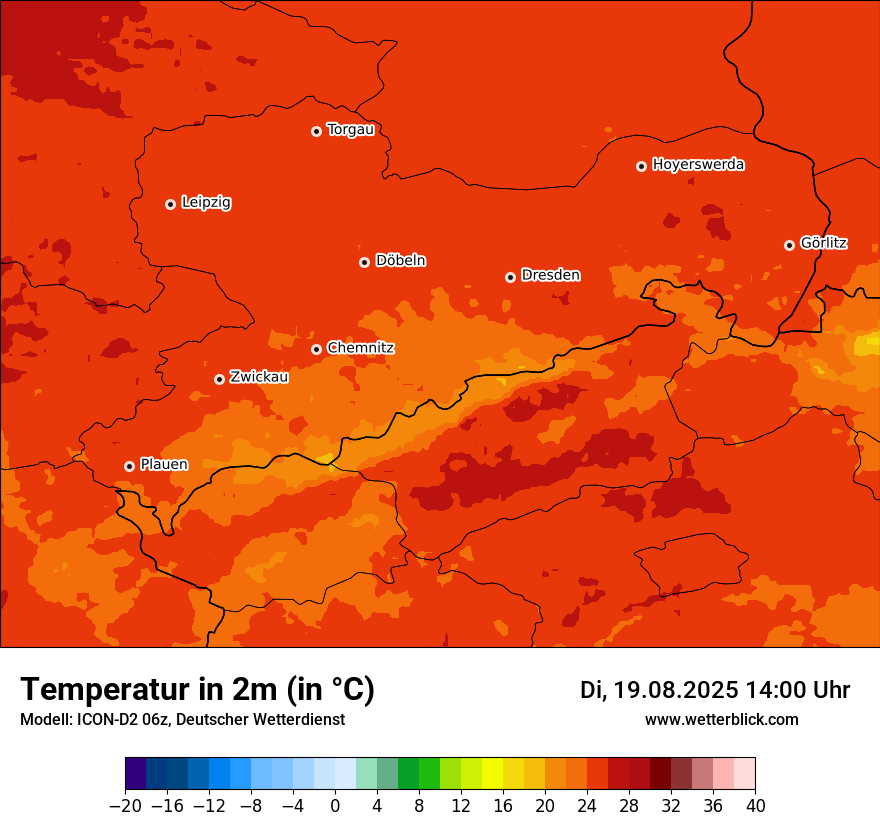 Modellkarten Temperatur