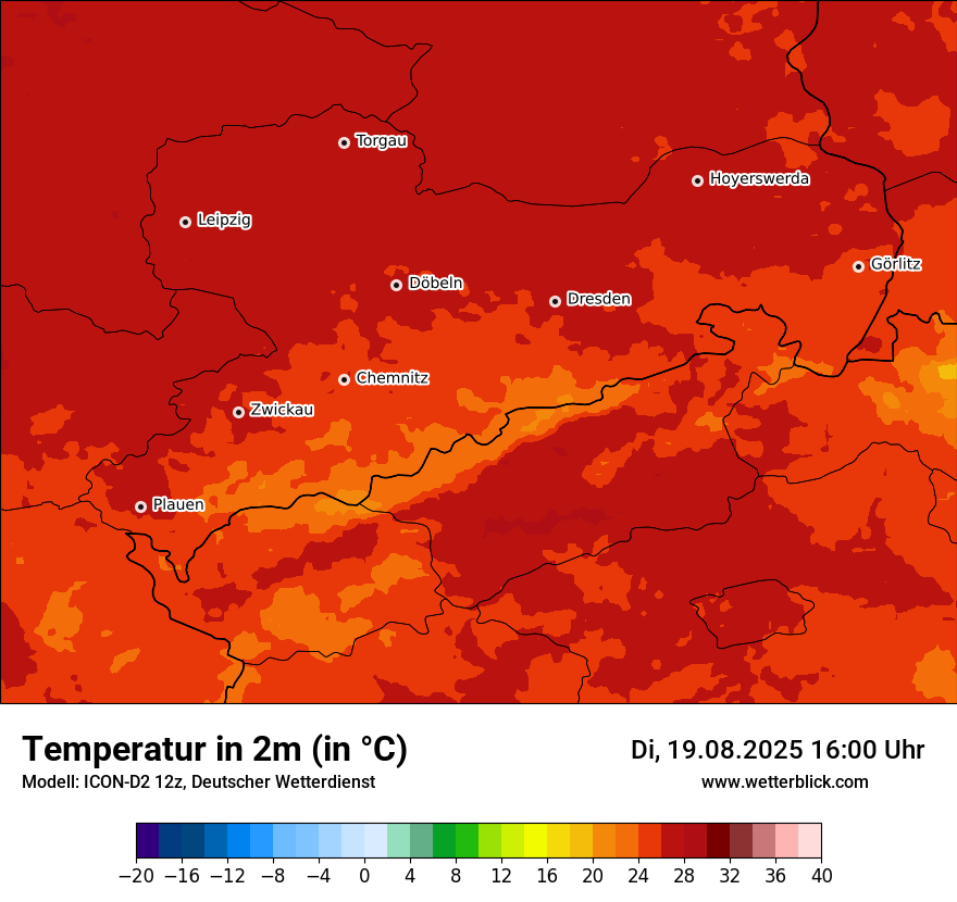 Modellkarten Temperatur