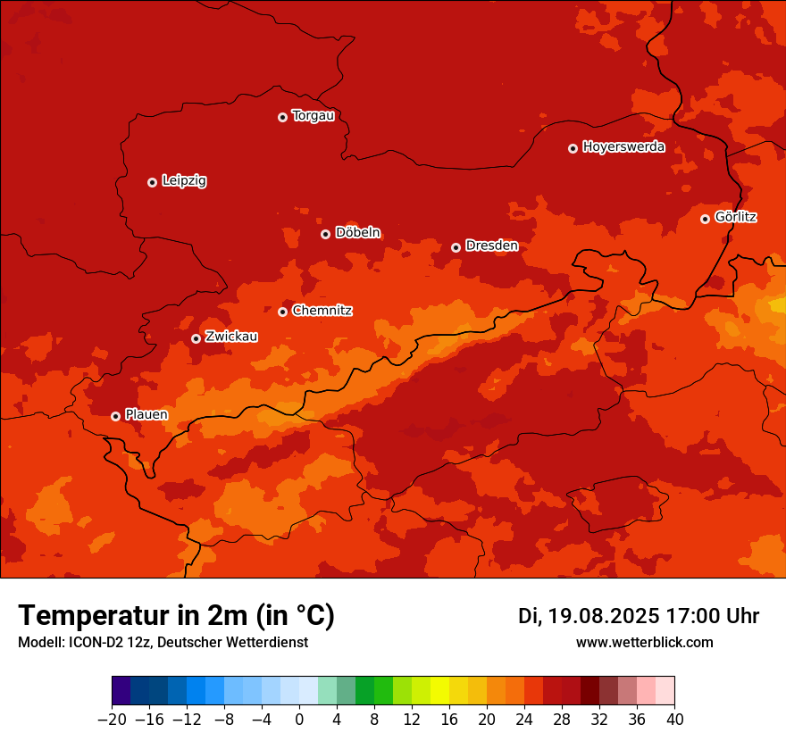Modellkarten Temperatur