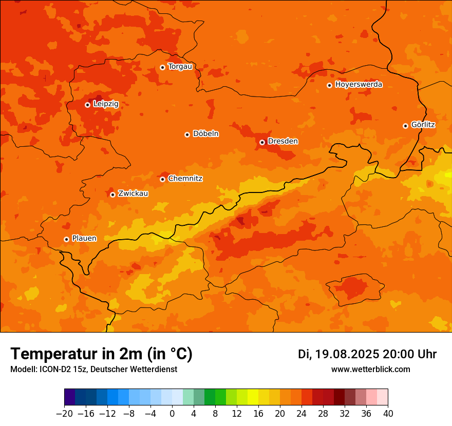 Modellkarten Temperatur