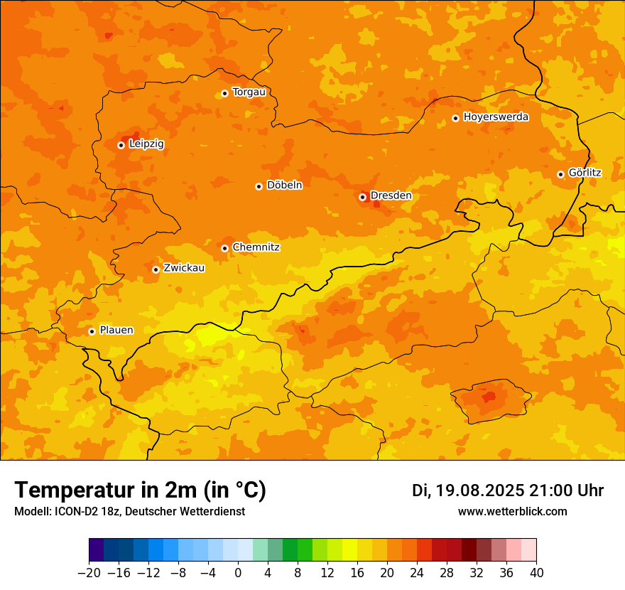 Modellkarten Temperatur