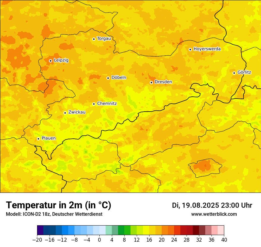 Modellkarten Temperatur