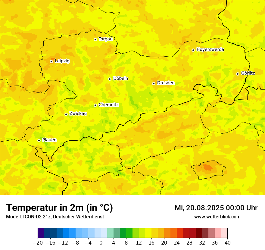 Modellkarten Temperatur