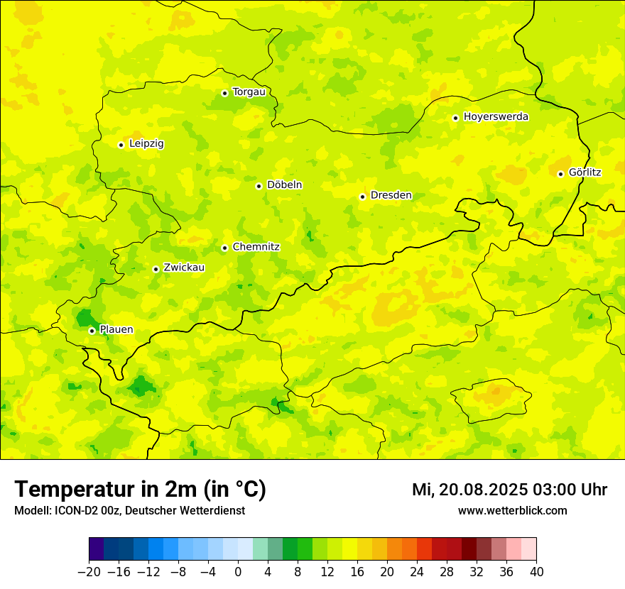 Modellkarten Temperatur