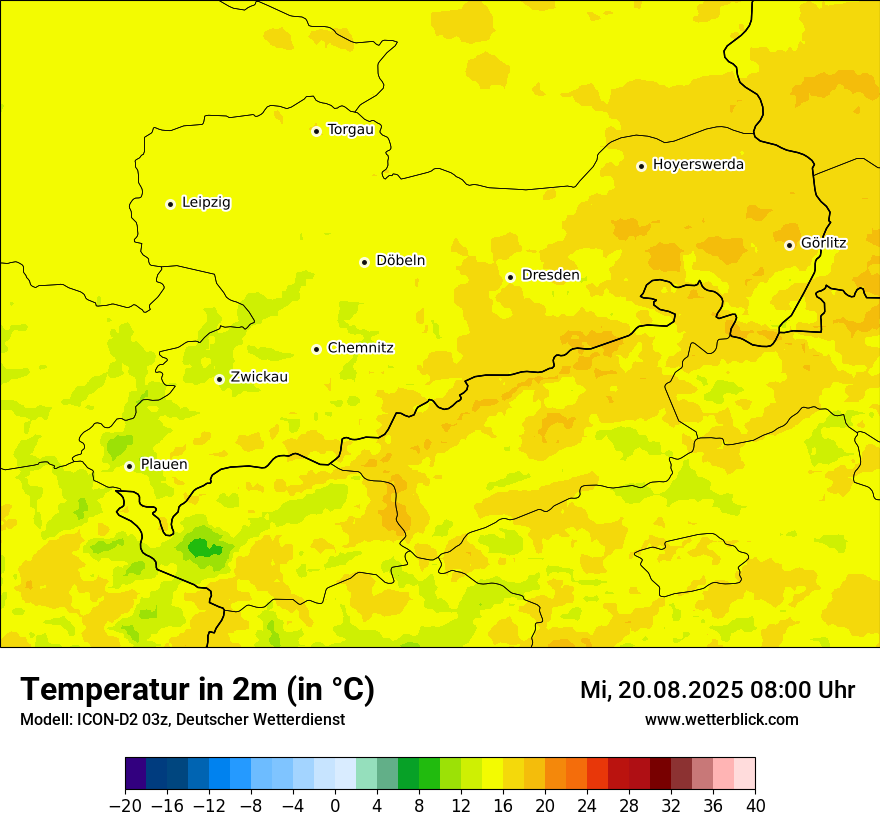 Modellkarten Temperatur
