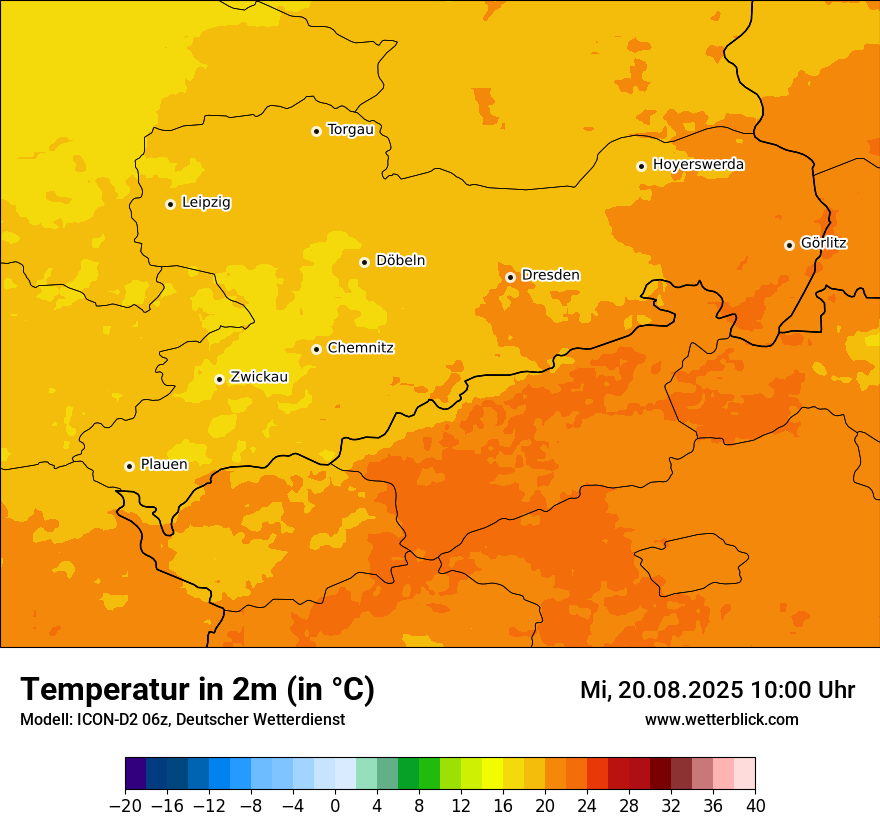 Modellkarten Temperatur