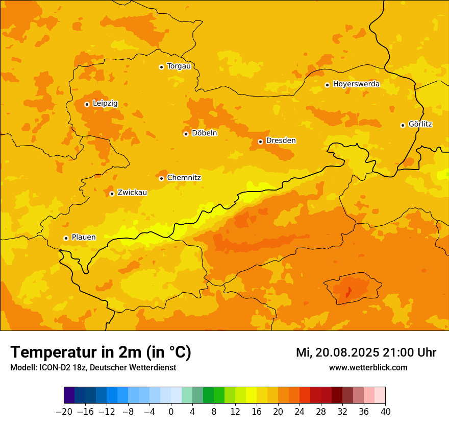 Modellkarten Temperatur