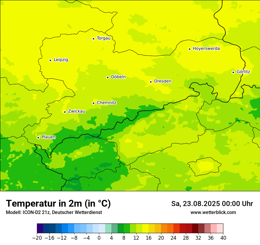 Modellkarten Temperatur
