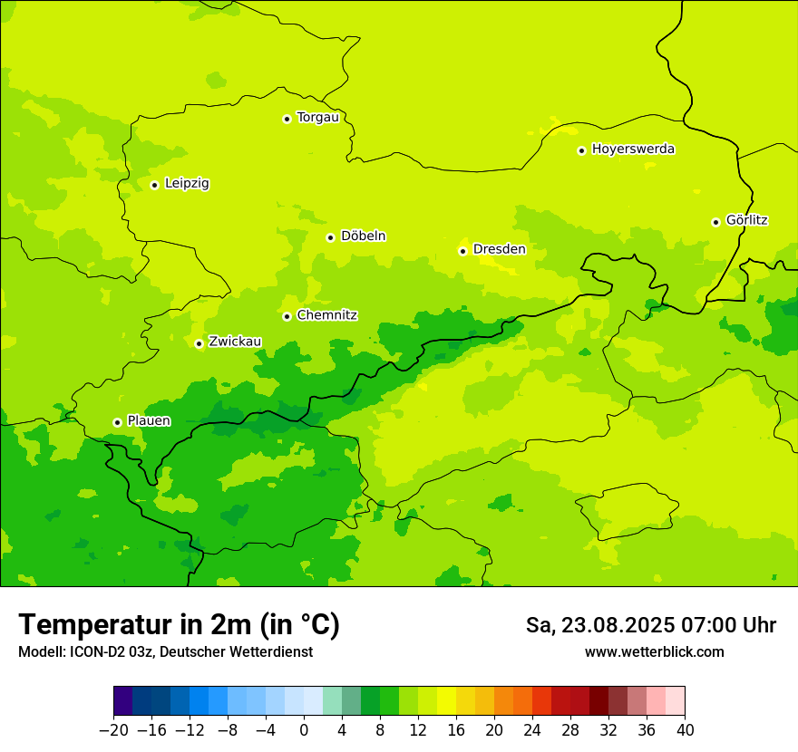 Modellkarten Temperatur