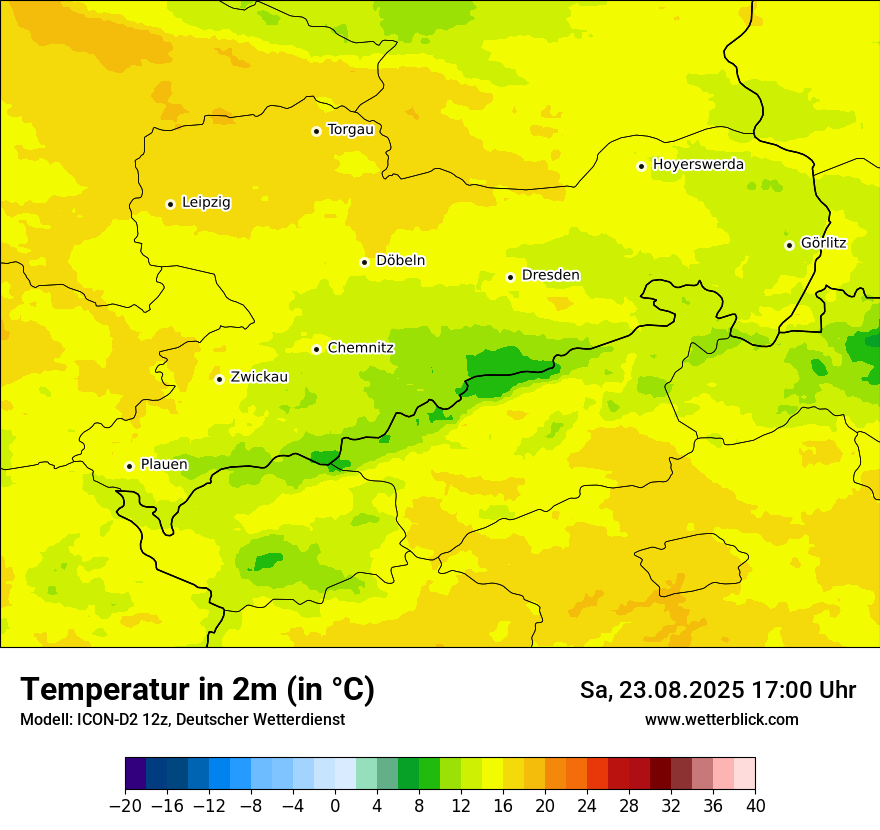 Modellkarten Temperatur