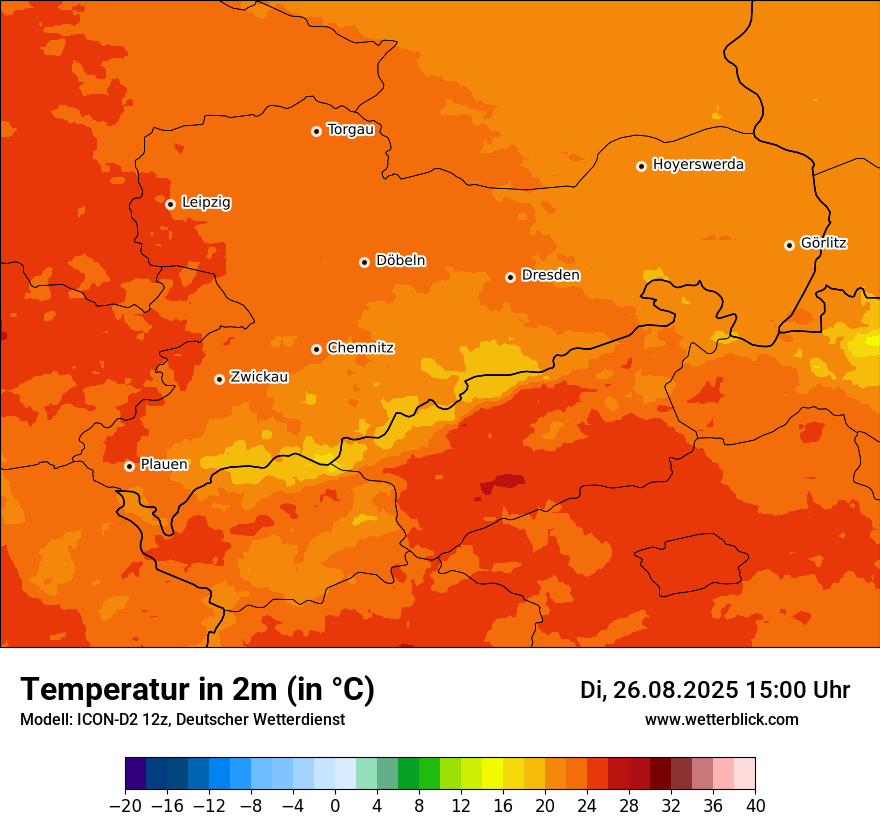 Modellkarten Temperatur