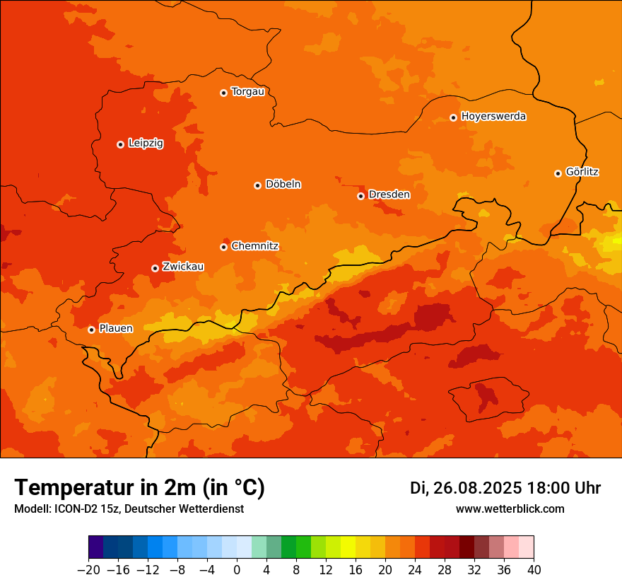 Modellkarten Temperatur
