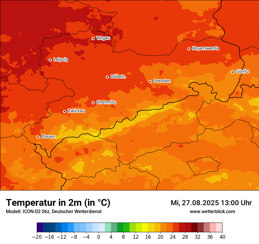 Modellkarten Temperatur