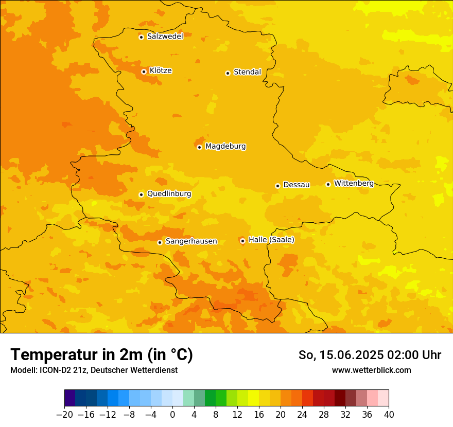 Modellkarten Temperatur