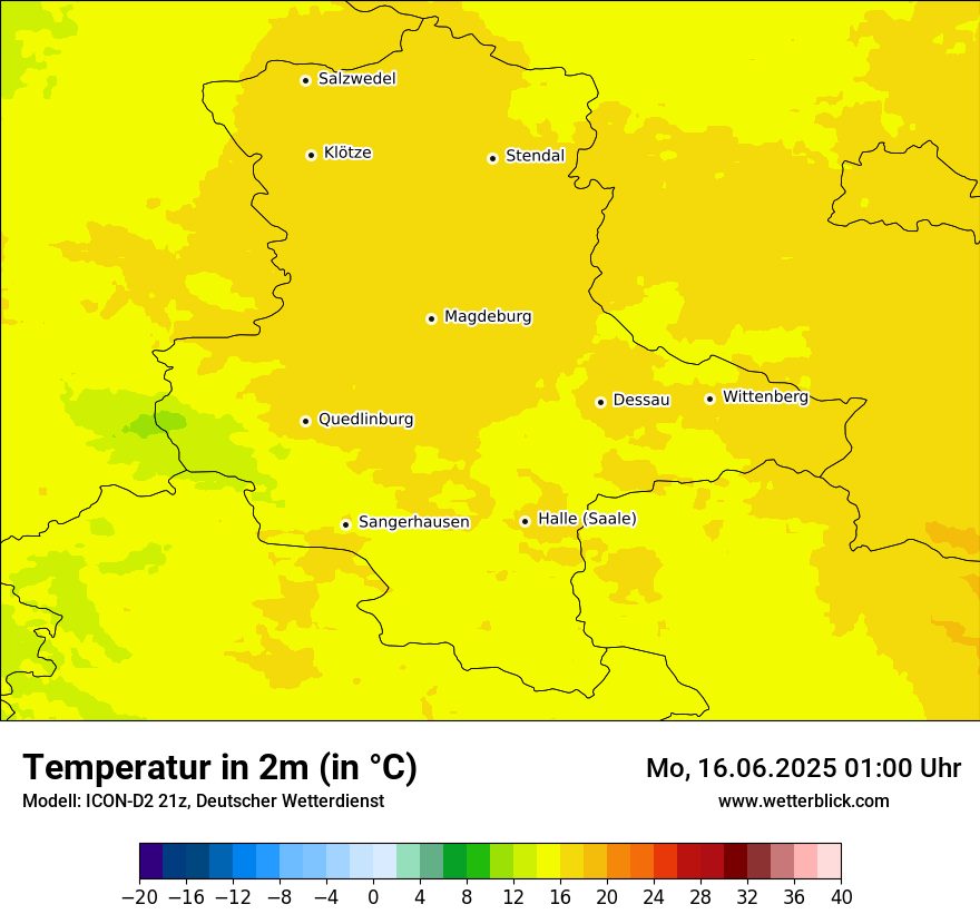 Modellkarten Temperatur