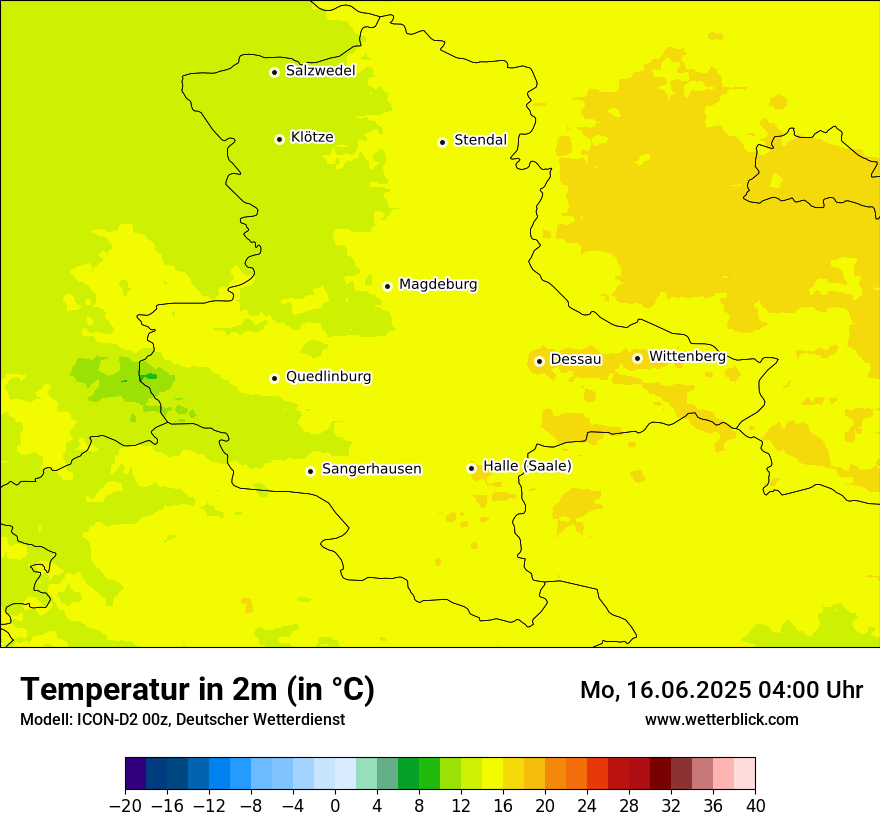 Modellkarten Temperatur