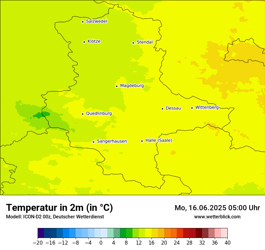 Modellkarten Temperatur