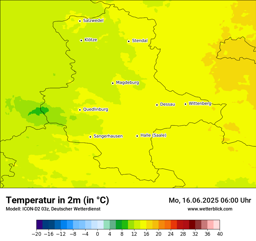 Modellkarten Temperatur