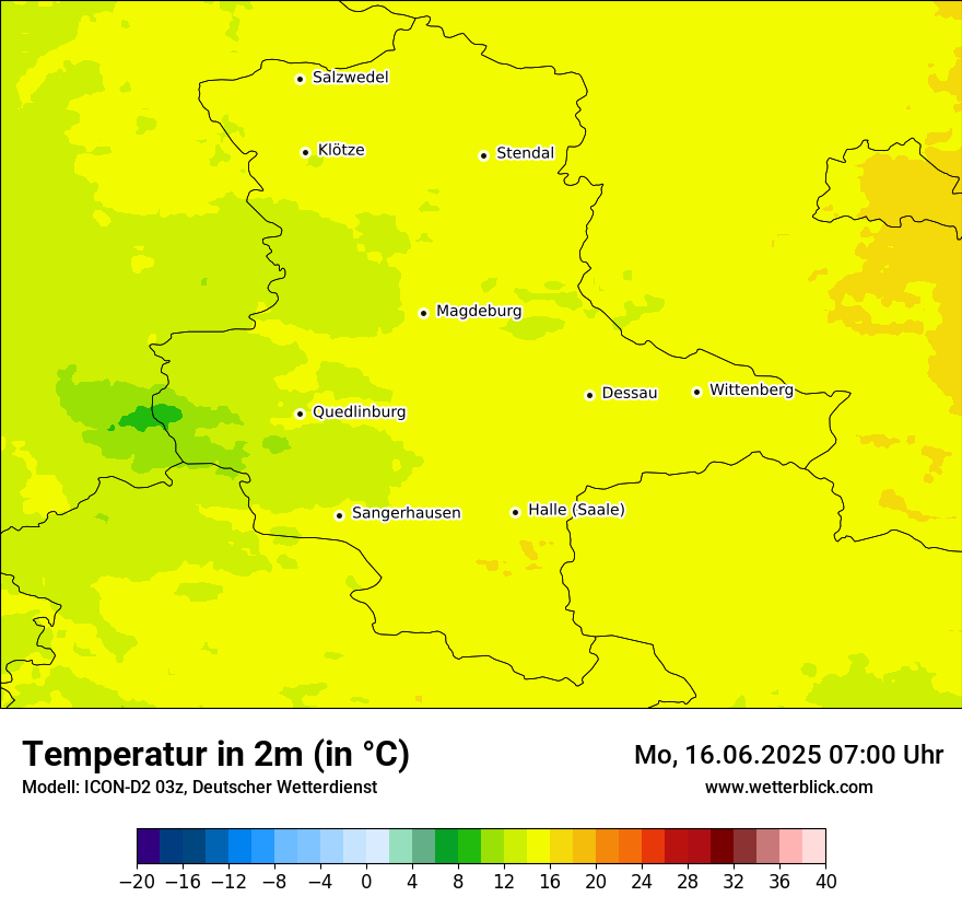 Modellkarten Temperatur