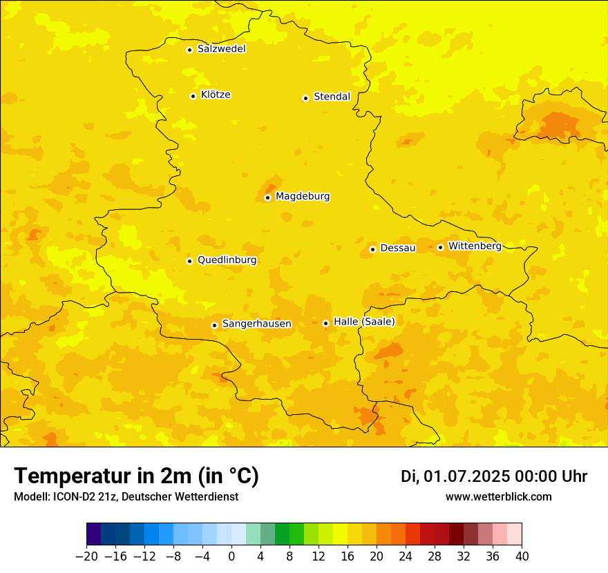 Modellkarten Temperatur