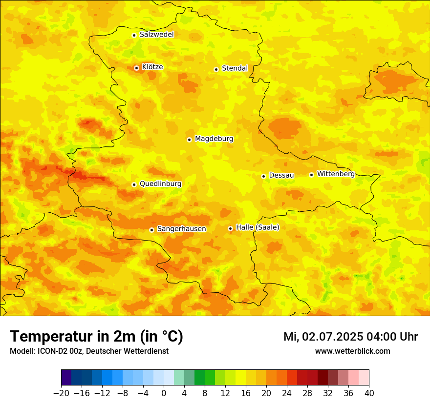Modellkarten Temperatur