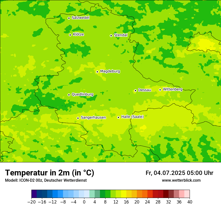 Modellkarten Temperatur
