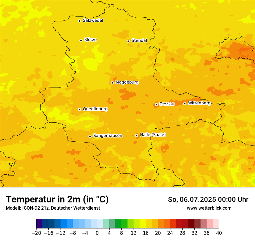 Modellkarten Temperatur