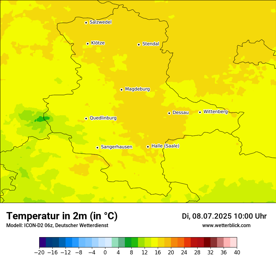 Modellkarten Temperatur