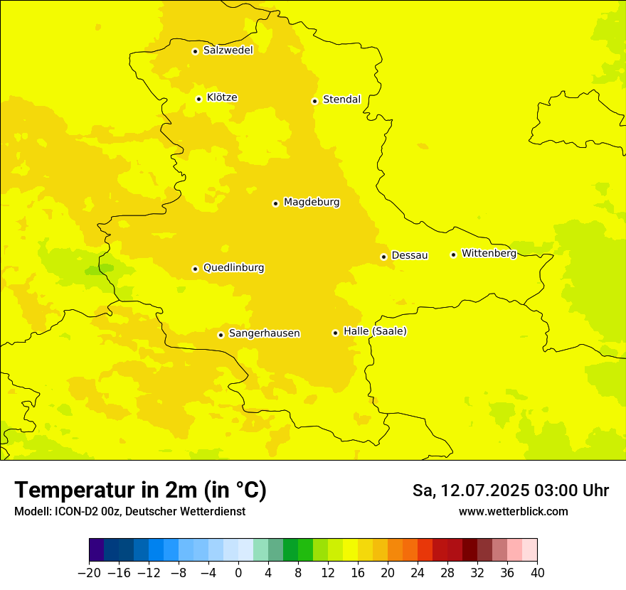Modellkarten Temperatur