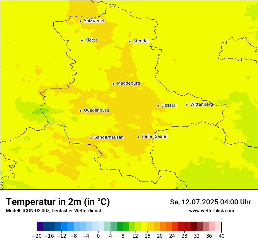 Modellkarten Temperatur
