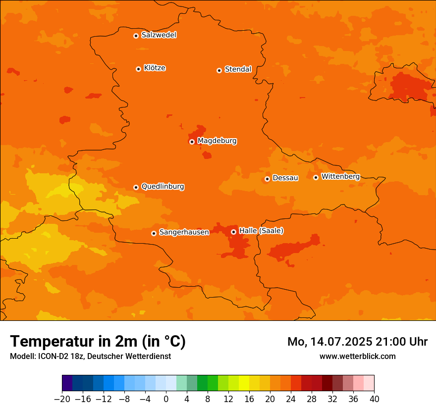 Modellkarten Temperatur