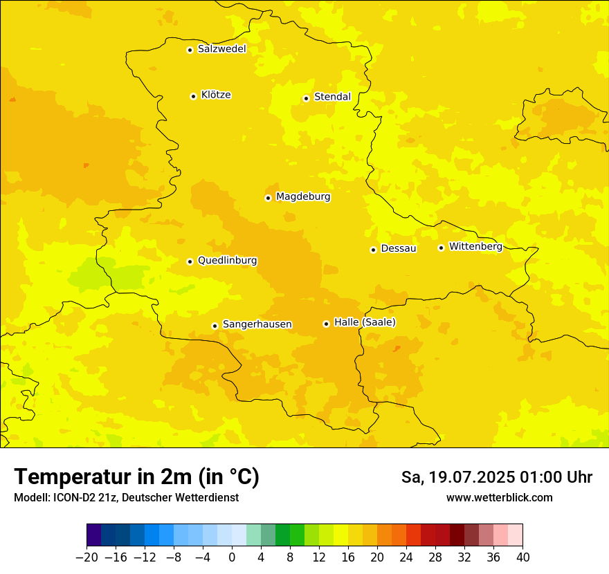 Modellkarten Temperatur