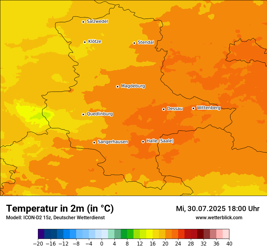 Modellkarten Temperatur