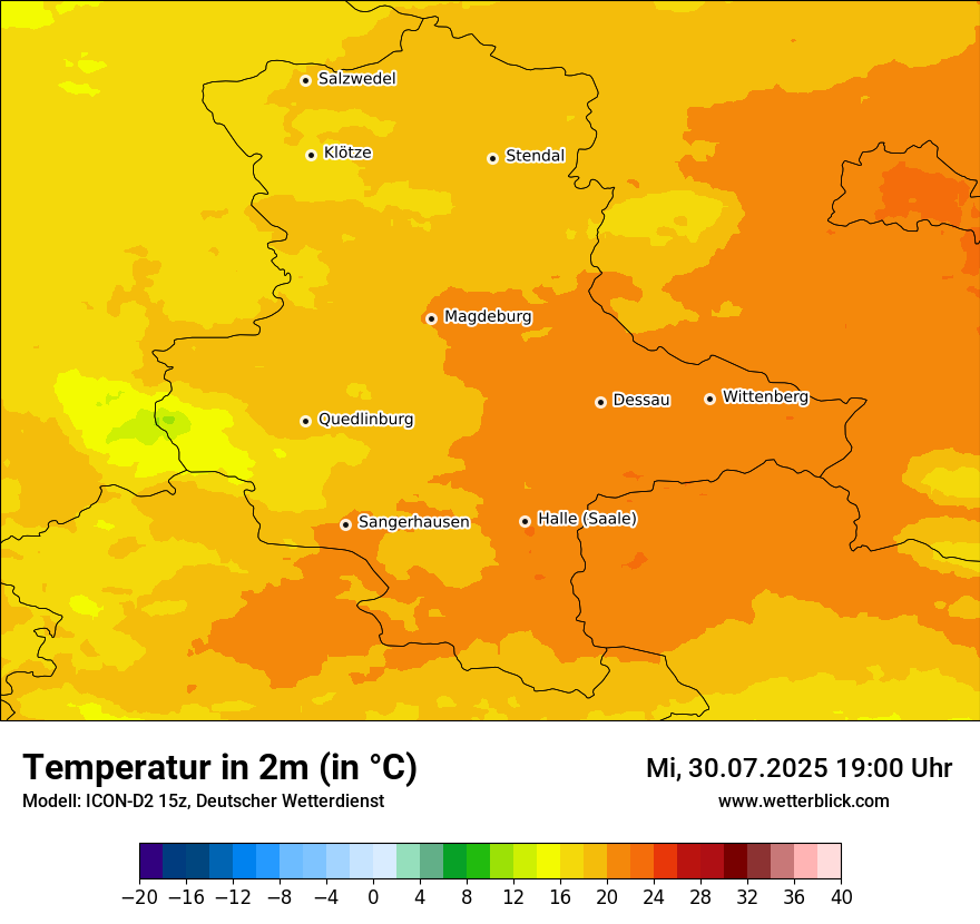 Modellkarten Temperatur