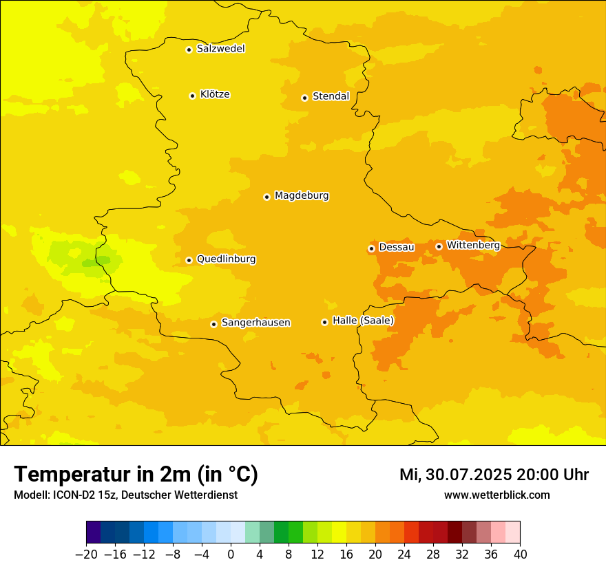Modellkarten Temperatur