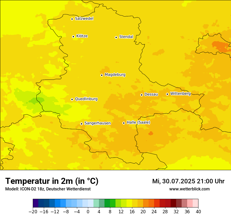 Modellkarten Temperatur