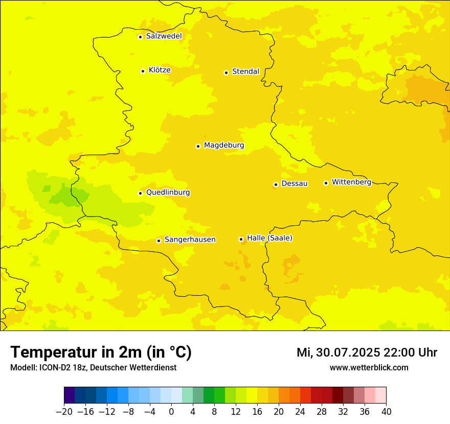 Modellkarten Temperatur