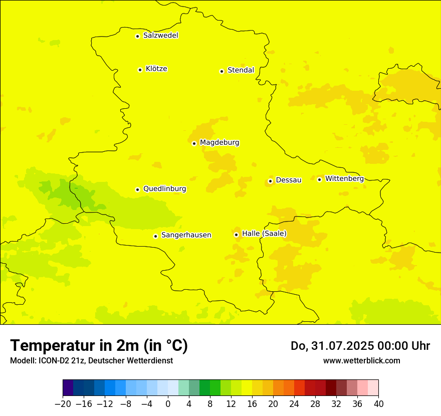 Modellkarten Temperatur