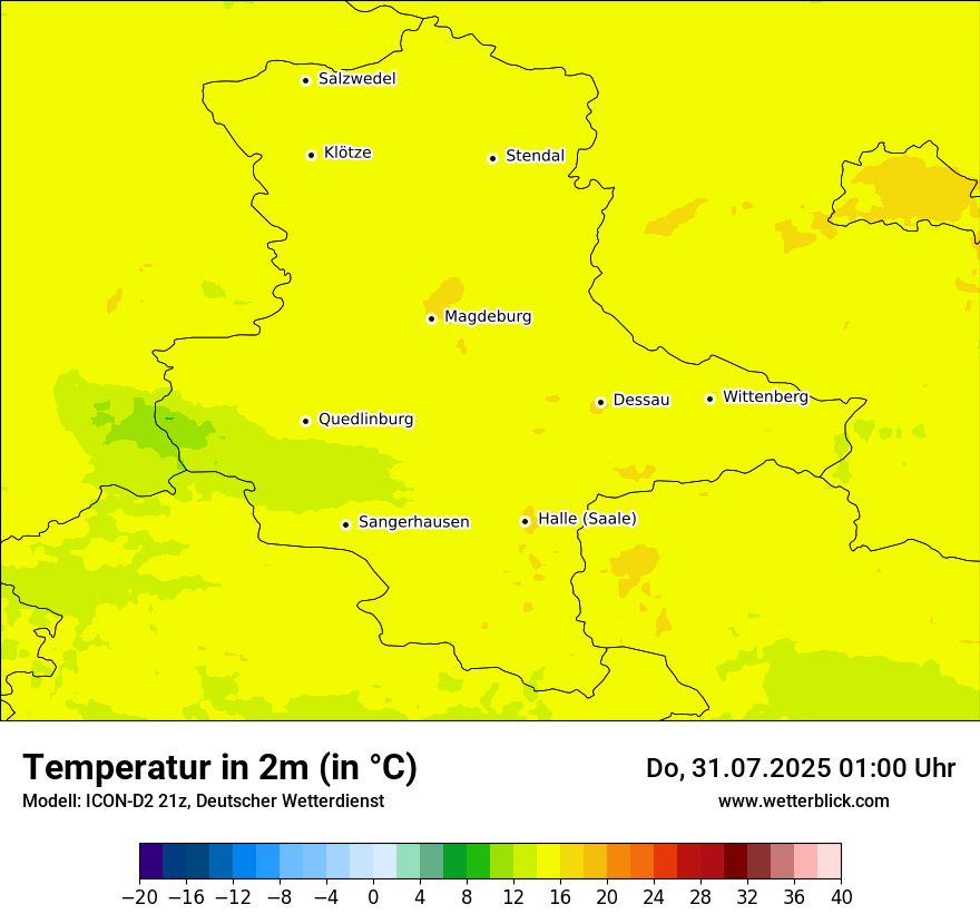 Modellkarten Temperatur