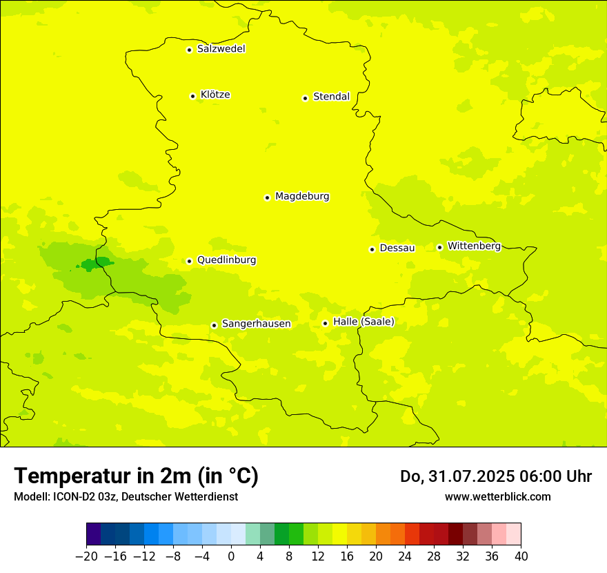 Modellkarten Temperatur