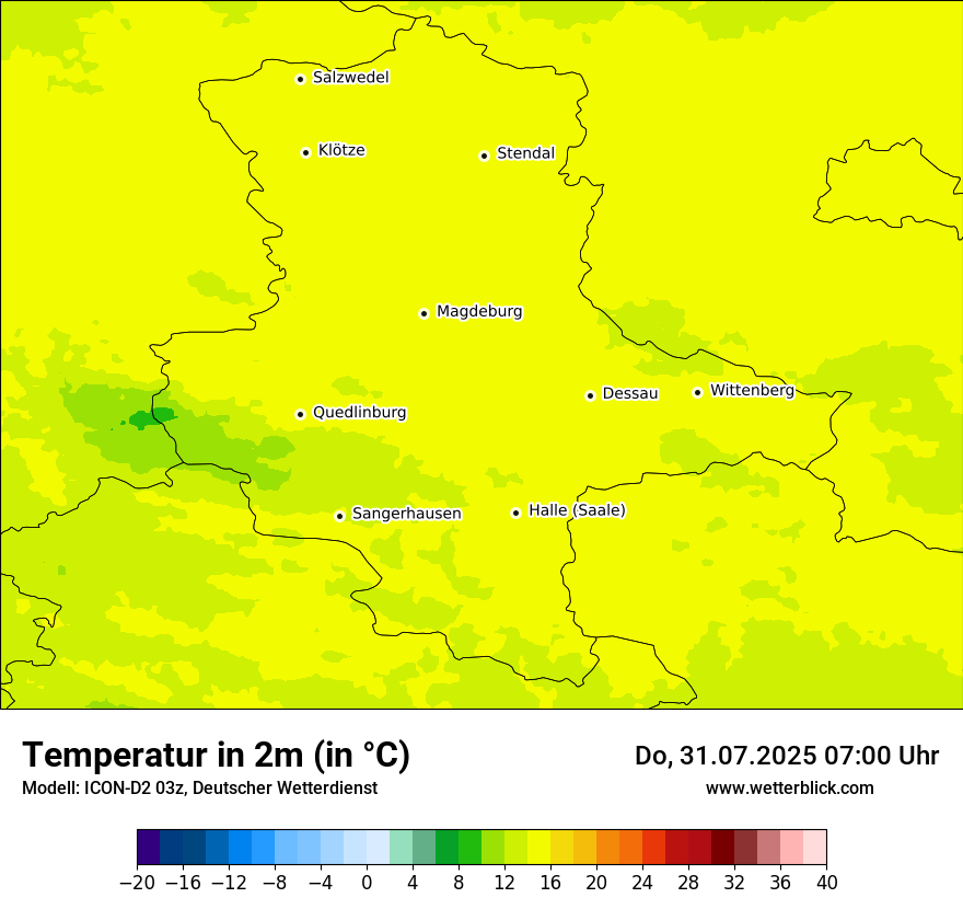 Modellkarten Temperatur