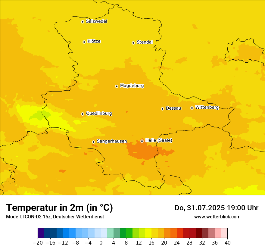 Modellkarten Temperatur