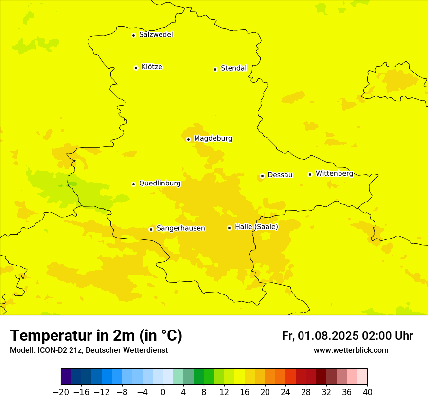 Modellkarten Temperatur