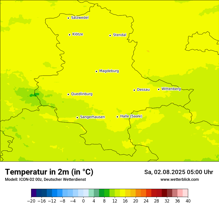 Modellkarten Temperatur