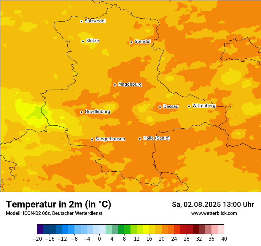 Modellkarten Temperatur
